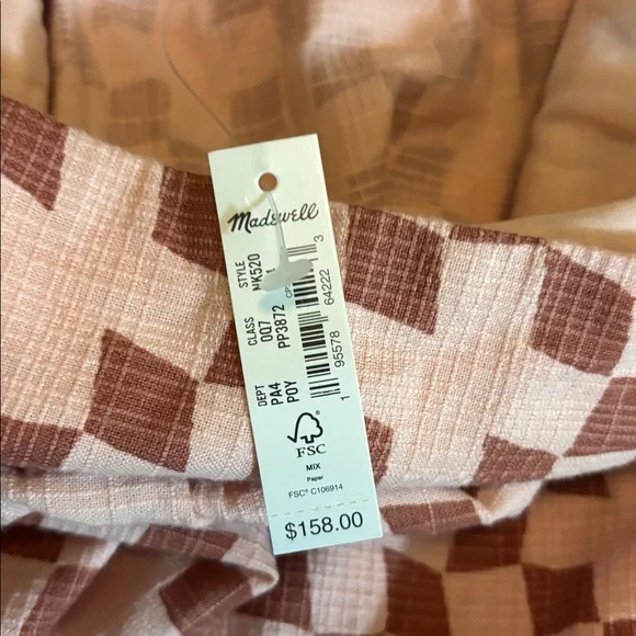 Madewell Pink Textured Sundress with Geometric Pattern - Picture 7 of 10